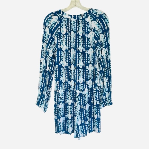 Lilly Pulitzer ELSA ROMPER Indigo Get in Line Blue White GAUZE size S - Picture 5 of 11